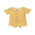 thumbnail image 1 of Baby Knitted Romper Short Sleeve O-neck Button Up Jumpsuit, 1 of 5