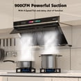 thumbnail image 4 of BRANO 30-Inch Under Cabinet Range Hood, 900 CFM Smart Kitchen Vent with Voice/Gesture Control, Stainless Steel, Convertible, 110V, 4 of 8