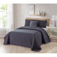 thumbnail image 1 of Bibb Home 2018FQGR Full & Queen Size Solid Quilt Set with Cushion, Gray - 4 Piece, 1 of 1
