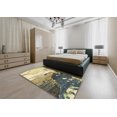 thumbnail image 4 of Ahgly Company Tapis d'Intérieur Carré Abstrait Marron Or, 7 Pieds Carré, 4 of 6