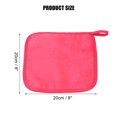 thumbnail image 2 of Unique Bargains 4pcs Reusable Makeup Removal Cleaning Cloth Washable Makeup Remover Cleaning Towels Rose Red 8''x8'', 2 of 7