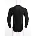 thumbnail image 4 of Eandarui Men's Tango Latin Dance Leotard Shirts Shiny Rhinestone Long Sleeve Chacha Rumba Samba Black L, 4 of 7