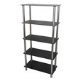 thumbnail image 4 of AVF S25-A Tall 5 Tier Shelving Unit in Black Glass & Chrome, 4 of 4