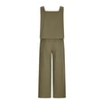 thumbnail image 5 of zanvin Ensembles 2 Pcs pour Femmes, Ensemble Décontracté 2 Pcs pour Femmes en Lin avec Short, Haut Sans Manches, Veste, Haut/chemise Sans Manches à Col Ras du Cou, 5 of 5
