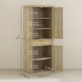 thumbnail image 3 of HOMCOM Armoire de Rangement de Cuisine 72 Pouces de Haut avec Portes en Rotin et Tiroir, 3 of 10