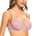 thumbnail image 3 of Wingslove Women's Beauty Sheer Lace Non Padded Underwired Unlined Balconette Bra, 3 of 4