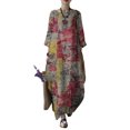 thumbnail image 1 of ZANZEA Robes pour Femmes à Manches Longues à Imprimé Floral Kaftan Décontracté Robe Maxi, 1 of 5
