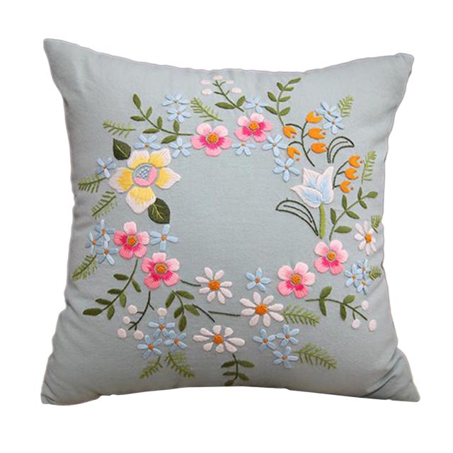 Semi-Finished Embroidery Covers Sewing Craft for Sofa light blue