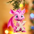 thumbnail image 3 of Fridja Personalized Dinosaur Christmas Ornament 26 Letters Hanging Pendant Ornaments 2024 Plastic Initial Monogram Xmas Tree Decorations with Hanging Rope Unique Customized Fun Gift for Kids, 3 of 3