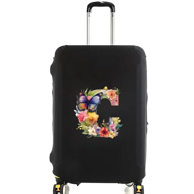 Housse de Valise Housses de Protection Valise de Voyage Anti-Rayures Housse Anti-Poussière Réutilisable Housse Lavable Motif Imprimé Papillon 8butterfly letter C L