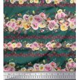 thumbnail image 2 of Soimoi Green Rayon Fabric Floral Panel Printed Craft Fabric by The Yard 42 Inch Wide, 2 of 5