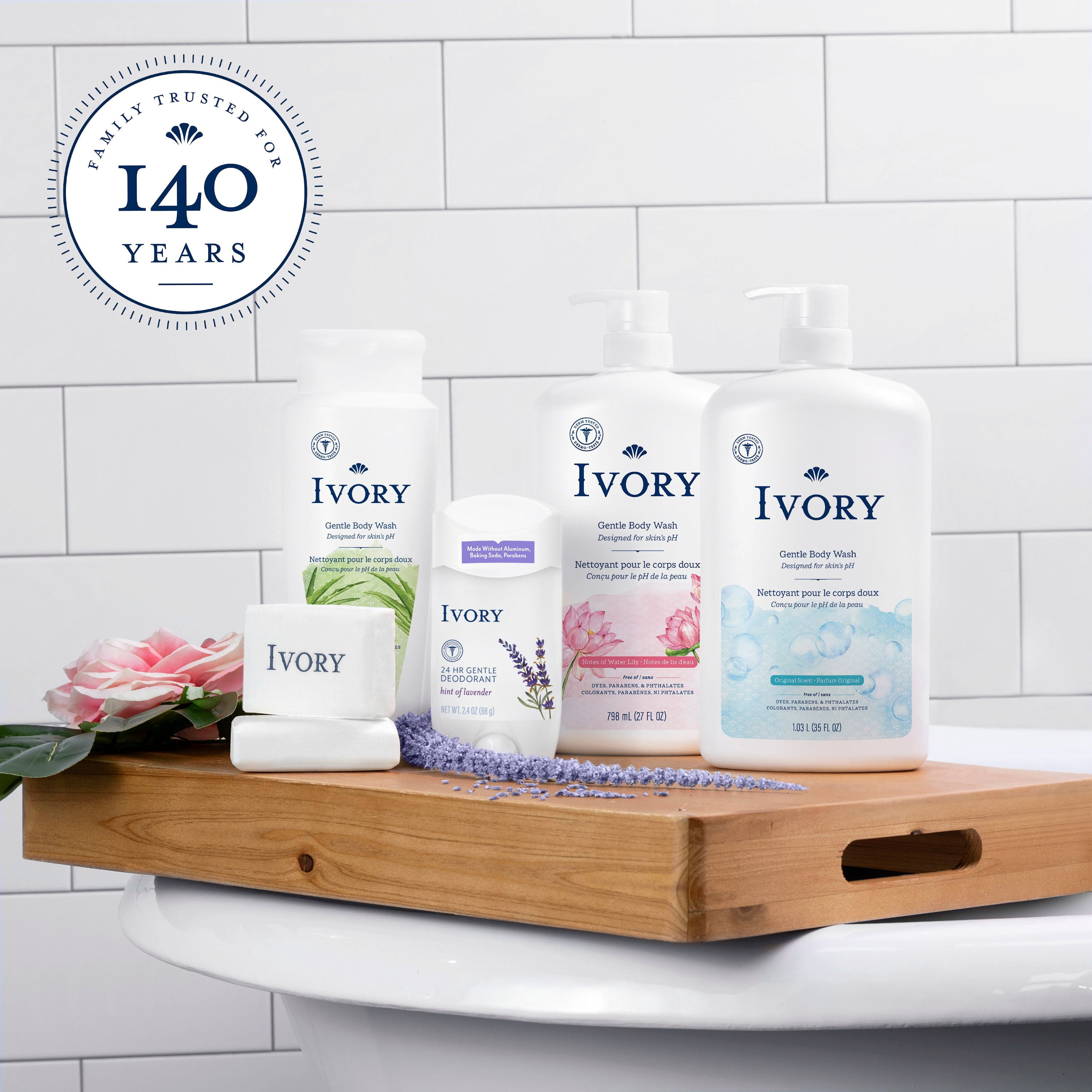 Ivory Nettoyant pour le Corps Doux & Délicat, Parfum Original