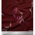 thumbnail image 1 of Soimoi Moss Georgette Fabric Leaves & Wild Flower Print Fabric by Yard 42 Inch Wide, 1 of 3
