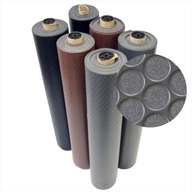Rubber-Cal Coin-Grip Tapis en Caoutchouc Roulé Antidérapant - Noir, 72 x 48 Po
