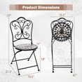 thumbnail image 3 of Costway Ensemble de 2 Chaises Mosaïque pour Patio avec Dossier Décoratif Cadre Robuste, 3 of 8