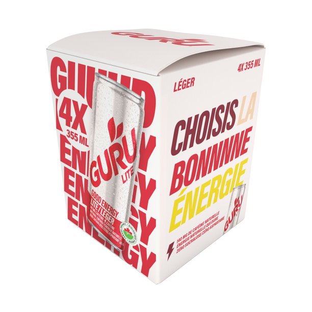 GURU Lite Low Carbs Plant-Based Energy Drink 4x355ml - Walmart.ca