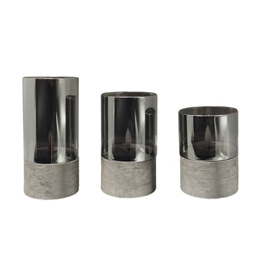 Mainstays Grey Rechargeable Flameless LED Pillar Candles,Various Sizes,3 pack