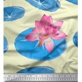 thumbnail image 1 of Soimoi Poly Georgette Fabric Leaves & Lotus Flower Fabric Prints By Yard 52 Inch Wide, 1 of 1