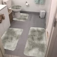 thumbnail image 4 of Ycandiee Bathroom Mat Set, Bathroom Rug Set 4 Piece, Soft Absorbent Microfiber Bath Mats and U-Shaped Contour Toilet Rug, Non-Slip, Machine Wash Dry, Plush Shaggy Bath Mats for Bathroom, 4 of 7