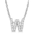 thumbnail image 1 of Petite Pave Diamond Initial Pendant Necklace 14k White Gold, 1 of 1