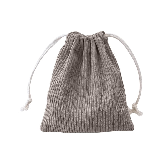 Birdeem Corduroy Storage Bag with Drawstring Strap Pocket Makeup Bag for Women Large Capacity Coin Bag