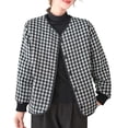 thumbnail image 2 of Ailaofu Women's Plus Size Houndstooth Open Front Long Sleeve Jacket Outerwear, 2 of 5