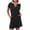 Black, variant on WRKEKC Women's Solid V Neck Tennis Dress Short Sleeve Pocket Shirt Dress Golf Summer Mini Dress