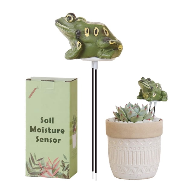 Frog Soil Moisture Meter Houseplant Watering Alarm Plant Water Tester Hygrometer Sensor for Planter Water Remind Warning Alert Content (Green)
