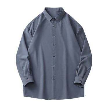 Taqqpue Chemises à Manches Longues pour Hommes Chemise Décontractée à Boutons Légère Unie Infroissable Extensible Chemises Habillées