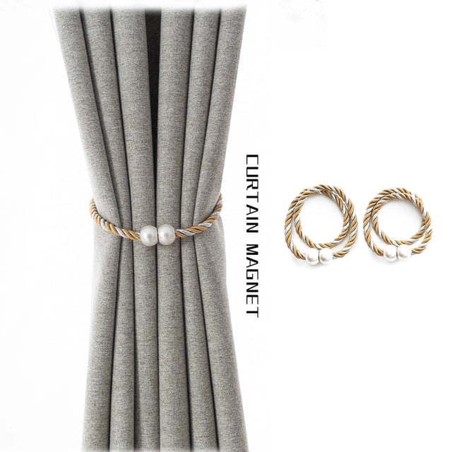 Two 16 Inch Magnetic Curtain Straps For Convenient Curtain Weaving And Fixing Ropes