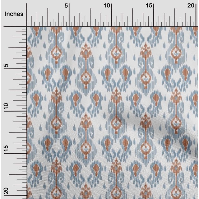 oneOone Polyester Lycra Fabric Paisley Ikat Decor Fabric Printed BTY 56 Inch Wide