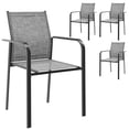 thumbnail image 1 of Outsunny Patio Chairs Set of 4, Stackable Outdoor Dining Chairs, Grey, 1 of 10