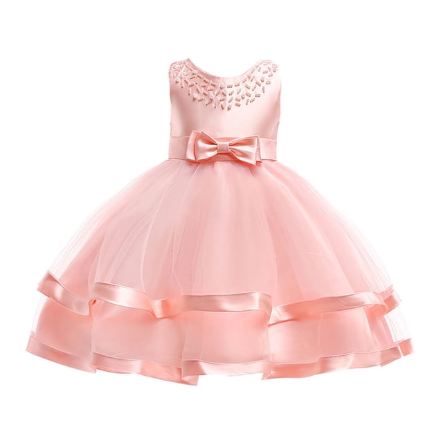 Robes Fille Robe Formelle Fille Robe Rose pour Filles Robes de Printemps pour Filles Robes de Pâques pour Tout-Petites Mode Fille
