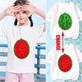 thumbnail image 2 of Boys Girls Summer Tops Tees Changing Flip Sequins Watermelon Short Sleeve T Shirt Daily Spring Shirts For Kid 18-24M, 2 of 6