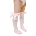 thumbnail image 4 of FOCUSNORM Baby Girls Knee High Socks Cable Knit Cotton Socks with Bow, 4 of 10