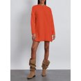 thumbnail image 2 of Faithtur Tricot Automne Hiver pour Femmes Couleur Unie Manches Longues Col Rond Long Tricoté, 2 of 9
