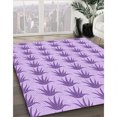 thumbnail image 3 of Ahgly Company Tapis de Zone Rond Transitionnel Violet pour Intérieur Lavable à la Machine, 6 Pieds Rond, 3 of 7