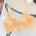 thumbnail image 2 of Virmaxy Womens Wireless Bra French Lingerie Rabbit Ears Season Thin Lace Gathered Bra French Lingerie Rabbit Ear Summer Thin Lace Strapless Gathering Bra Gold-2 S/M, 2 of 3