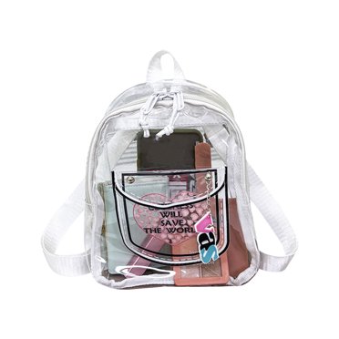 Penkiiy Sac à Dos Transparent, Sac à Dos Scolaire en PVC Robuste pour Femmes - Sac à Dos Transparent en Tissu Plastique - Sac d'Étudiant Coloré - Grande Capacité