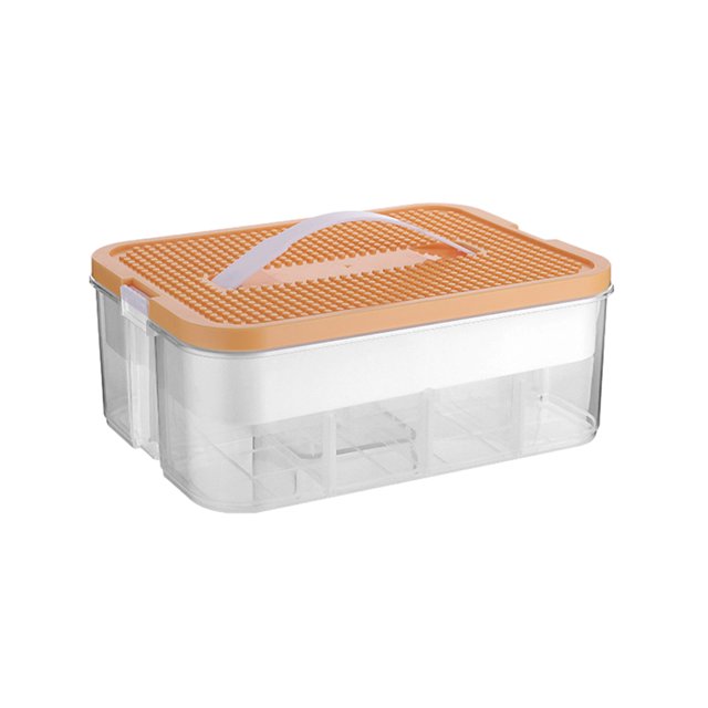 maskred Couvercles de Plaques de Construction Innovants Boîte de Rangement Multifonction pour Enfants avec Couvercle Robuste et Portable Jaune Citron 1 avec Cloison