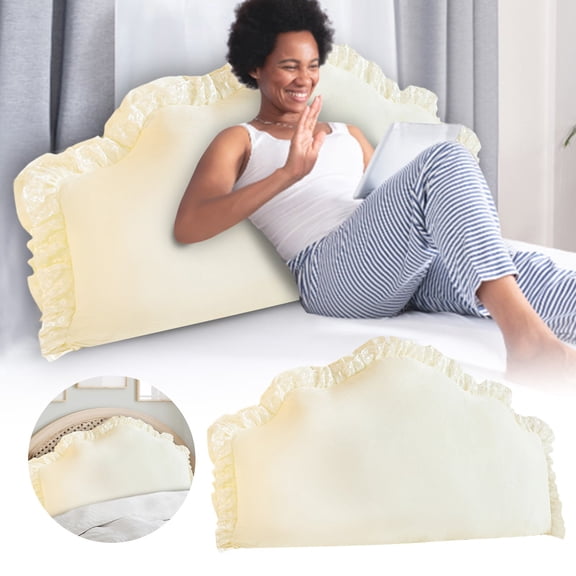REK "French Style Soft Pack Headboard Cushion Removable Washable Large Backrest Pillow For Bed Sofa Protector"