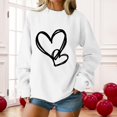 thumbnail image 2 of SOMOWI Chandails de la Saint-Valentin pour Femmes Sans Capuche Col Rond Manches Longues Décontracté Chandail Doux Tricoté Blanc Sortie Automne Hauts 2TG, 2 of 4