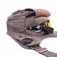 thumbnail image 3 of Mens Vintage Canvas Shoulder Messenger Bag Chest Leather Patchwork Messenger Bag(255GREY), 3 of 5