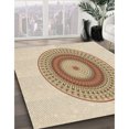 thumbnail image 3 of Ahgly Company Tapis d'Intérieur Lavable en Machine Carré Transitionnel Blond Doré Or, 3 Pieds Carré, 3 of 7
