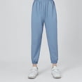 thumbnail image 2 of Yuyuzo Girls Cargo Pants Drawstring Elastic Waist Joggers Kids Wide Leg Sweatpants with Pockets, 2 of 3