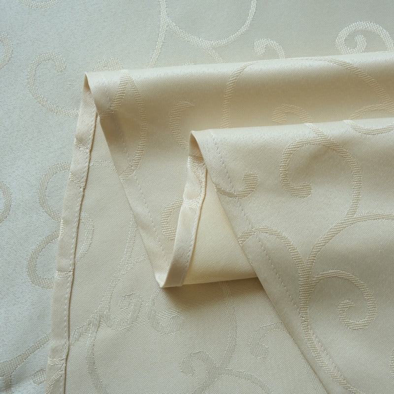 Marina Decoration Jacquard Waterproof Thick Elegant Luxury Premium Solid Damask Branch Scroll Decorative Home Kitchen Tablecloth Liquid Repellent and Stain Resistant