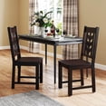 thumbnail image 4 of Costway Dining Chair Set of 4 with Rubber Wood Frame & Leaf-shape High Back for Kitchen Brown, 4 of 9