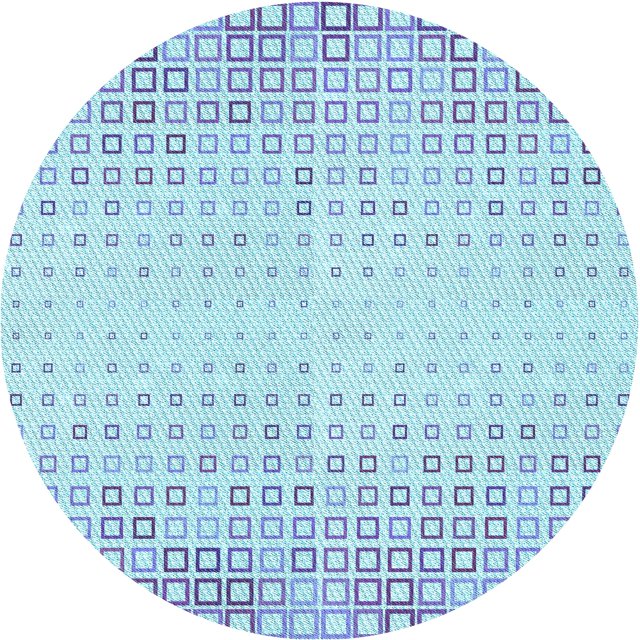 Ahgly Tapis Rond Lavable en Machine Intérieur Transitionnel Bleu Iceberg, 8 Pieds Rond