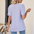 thumbnail image 4 of RKSTN Womens Tops Fashion Mesh Breathable Short Sleeve V-Neck Blouse Tops Comfortable Temperament Solid Color Tops, 4 of 4