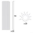 thumbnail image 1 of 20pcs Acrylic Plant Stakes Sticks Support with 20pcs Clips Kit for Potted Plants, 1 of 4